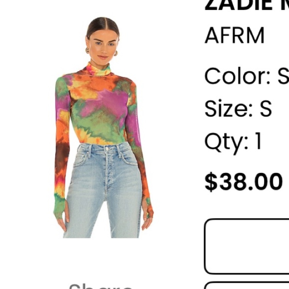 AFRM Tie-Dye mesh Top